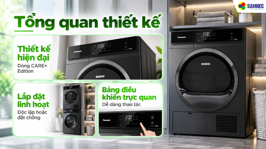 Máy sấy bơm nhiệt Panasonic 10.5 kg
