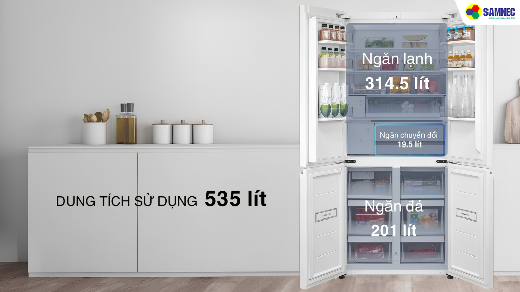 Tủ lạnh Toshiba đáp ứng trọn vẹn và dư dả nhu cầu của gia đình đông thành viên