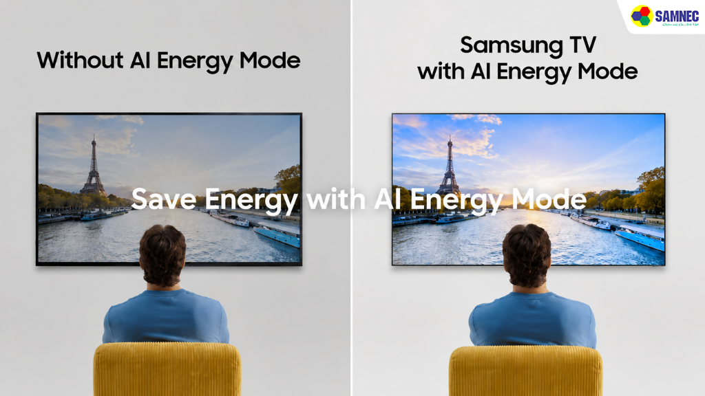 Cảm biến AI Energy Mode giúp tiết kiệm từ 20% - 30% điện năng tiêu thụ