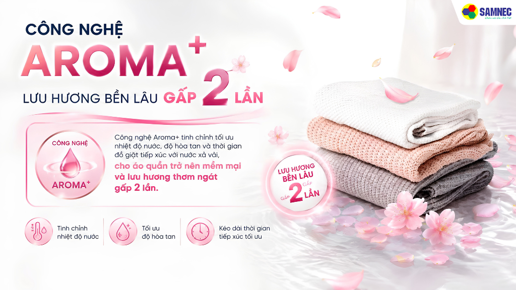 Công nghệ giặt lưu hương Aroma+