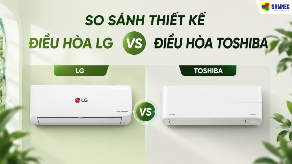 So sánh máy lạnh Toshiba và LG về thiết kế