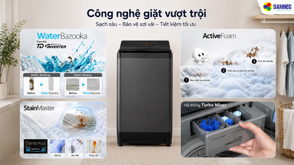 Máy giặt cửa trên Panasonic NA-FJ105X1BV