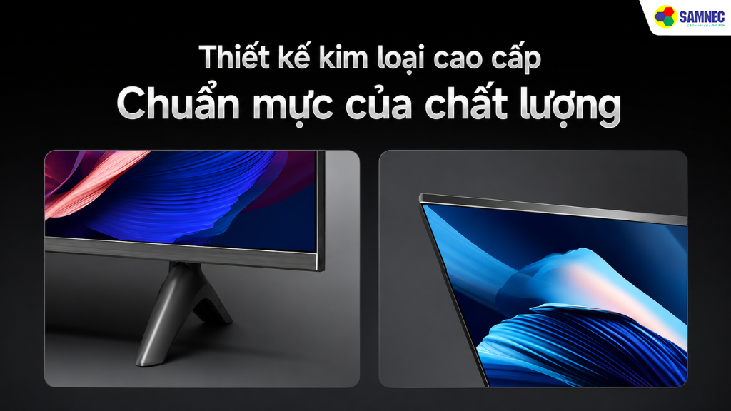 Cả hai dòng tivi Xiaomi đều sở hữu phong cách thiết kế nguyên khối với viền kim loại siêu mỏng