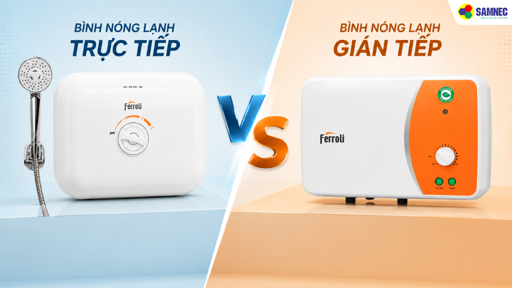 Sinh viên nên chọn bình nóng lạnh gián tiếp (15L-20L, 2500W)