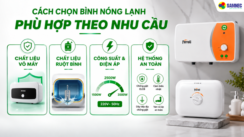 4 Cách chọn mua bình nóng lạnh phù hợp