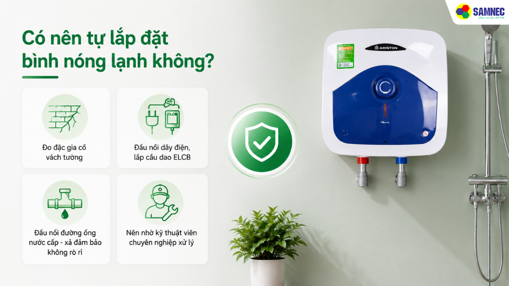 Sinh viên KHÔNG NÊN tự lắp đặt bình nóng lạnh tại phòng trọ