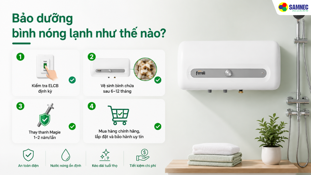 4 cách bảo dưỡng bình nóng lạnh