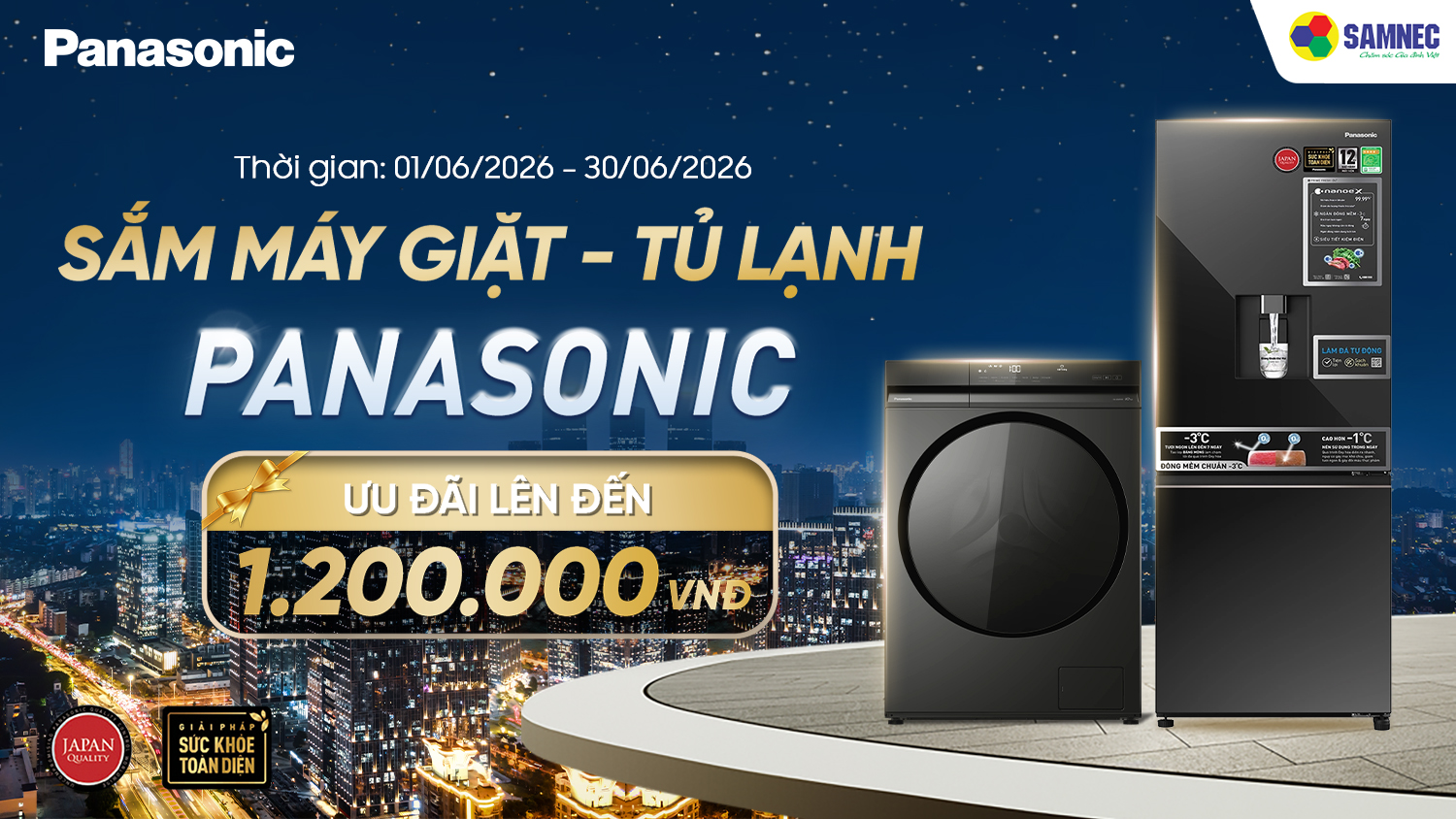 Tặng voucher khi mua tủ lạnh máy giặt Panasonic