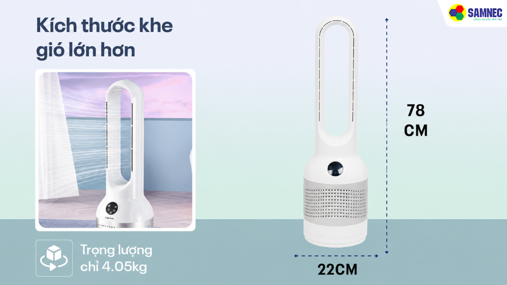 Quạt không cánh lọc không khí Fujihome BF22-HEPA