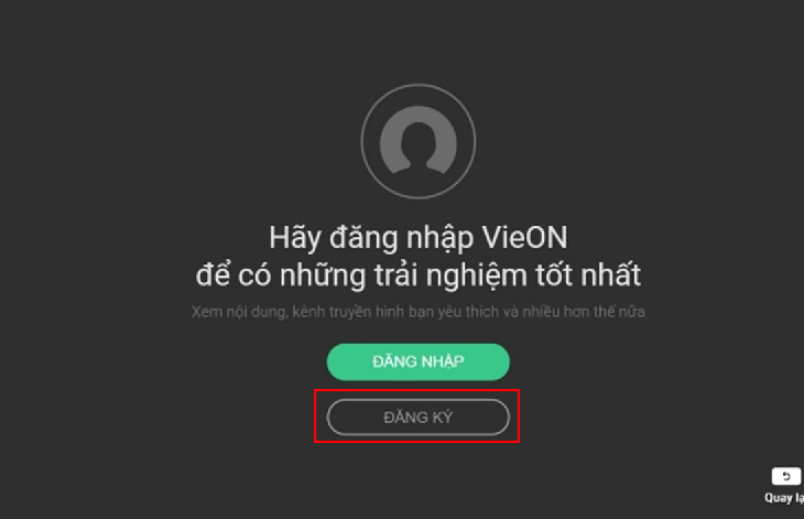Đăng ký tài khoản VieON Đăng ký tài khoản VieON