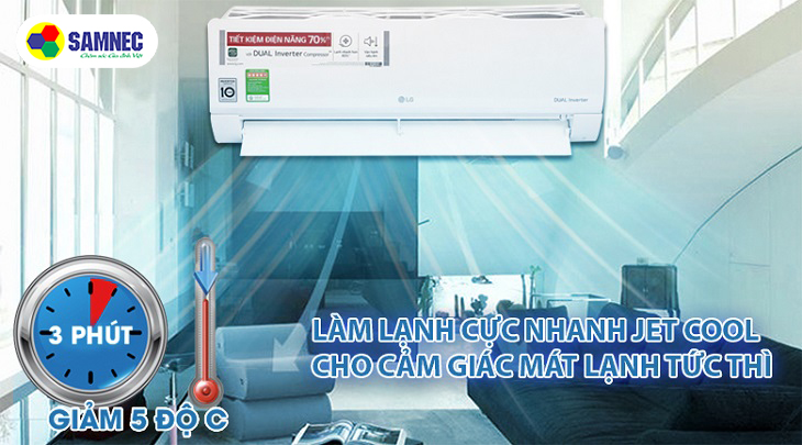 Chế độ Jet Cool – Máy lạnh LG Chế độ Jet Cool – Máy lạnh LG