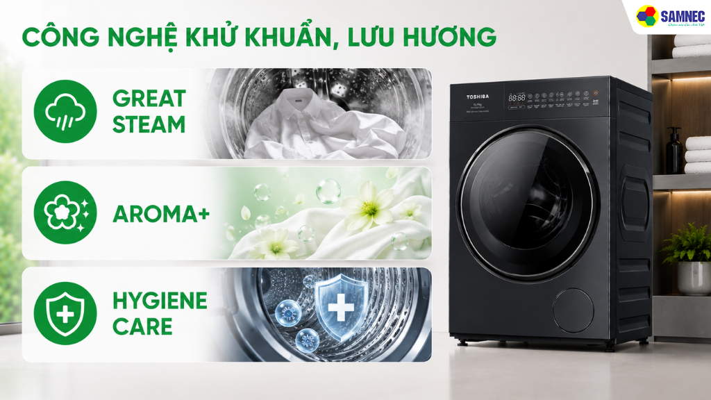 Máy giặt sấy Toshiba TWD-T35BP160MWV(MG)