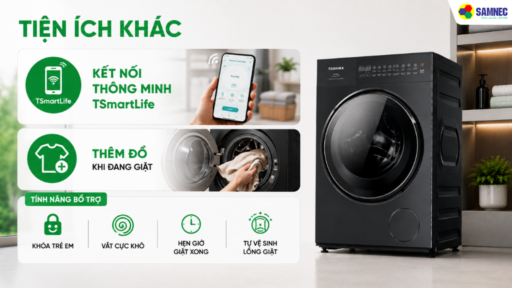 Máy giặt 15kg sấy 9 kg Toshiba TWD-T35BP160MWV(MG)