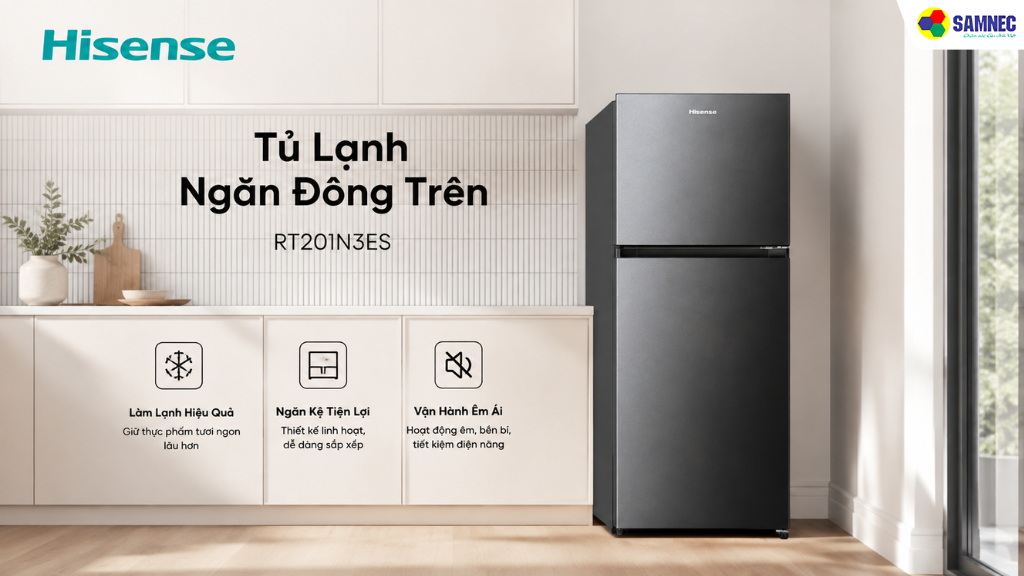 Tủ lạnh Inverter 205 lít Hisense RT201N3ES