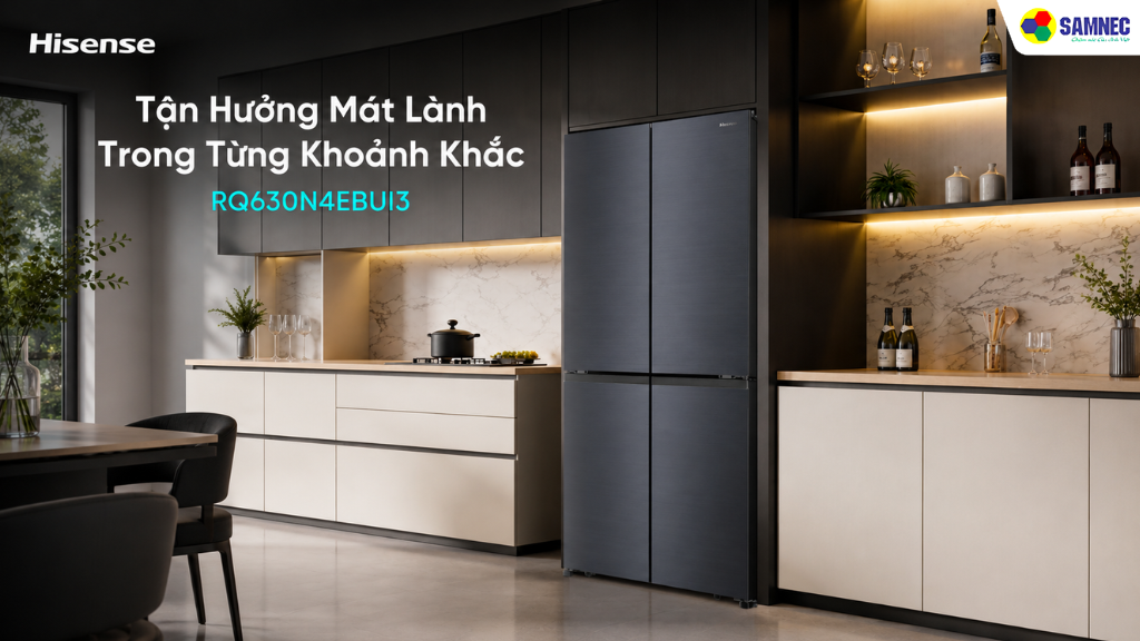 Tủ lạnh Inverter 488 lít Multi Door Hisense RQ630N4EBUI3