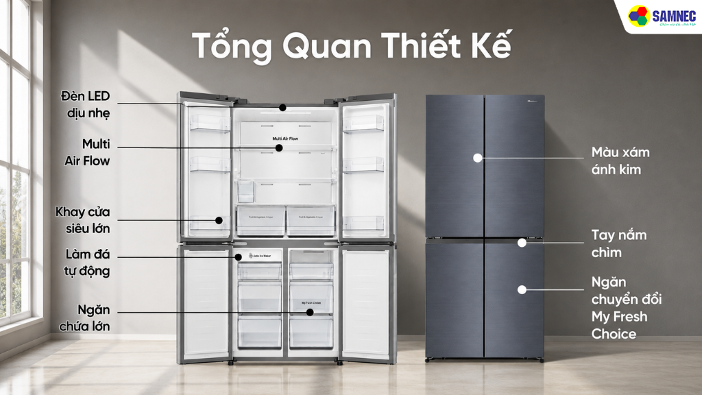 Tủ lạnh 488 lít Multi Door Hisense RQ630N4EBUI3