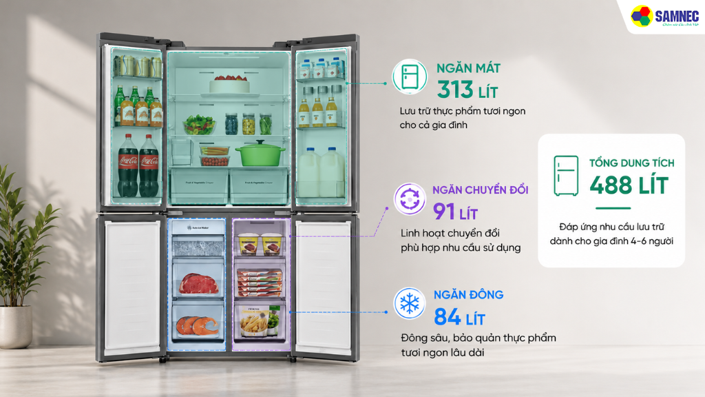 Tủ lạnh Multi Door Hisense RQ630N4EBUI3