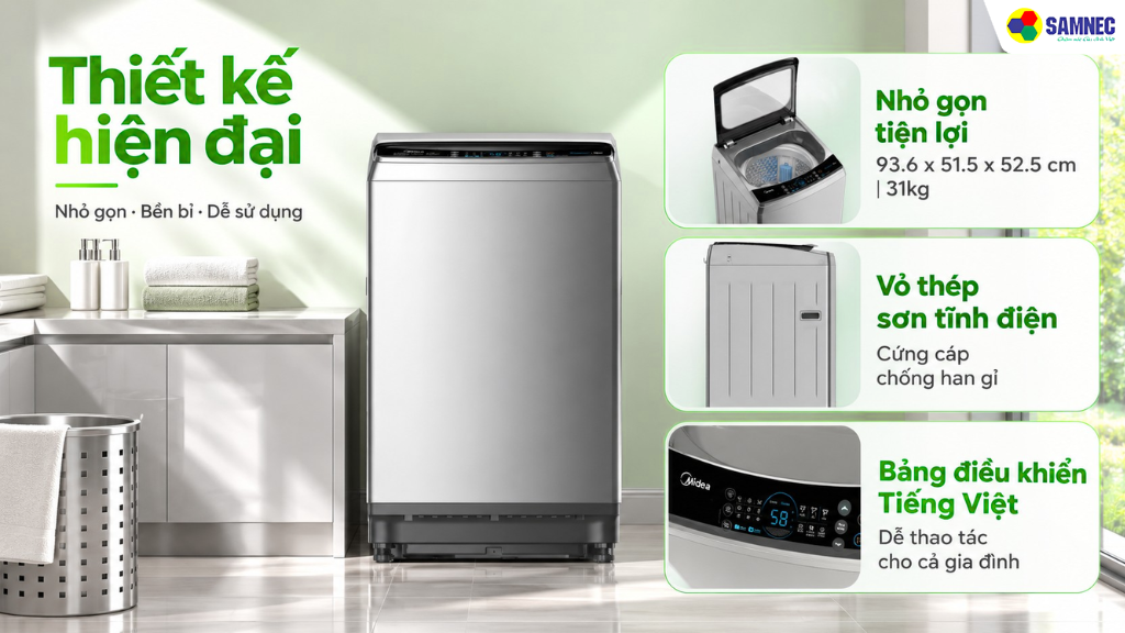 Máy giặt 8.5 kg Midea MA200W85