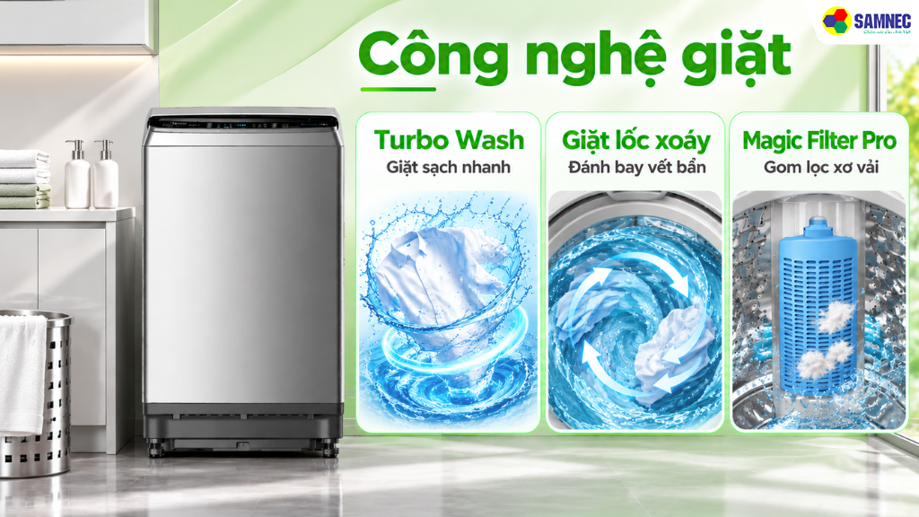 Máy giặt cửa trên 8.5 kg Midea 