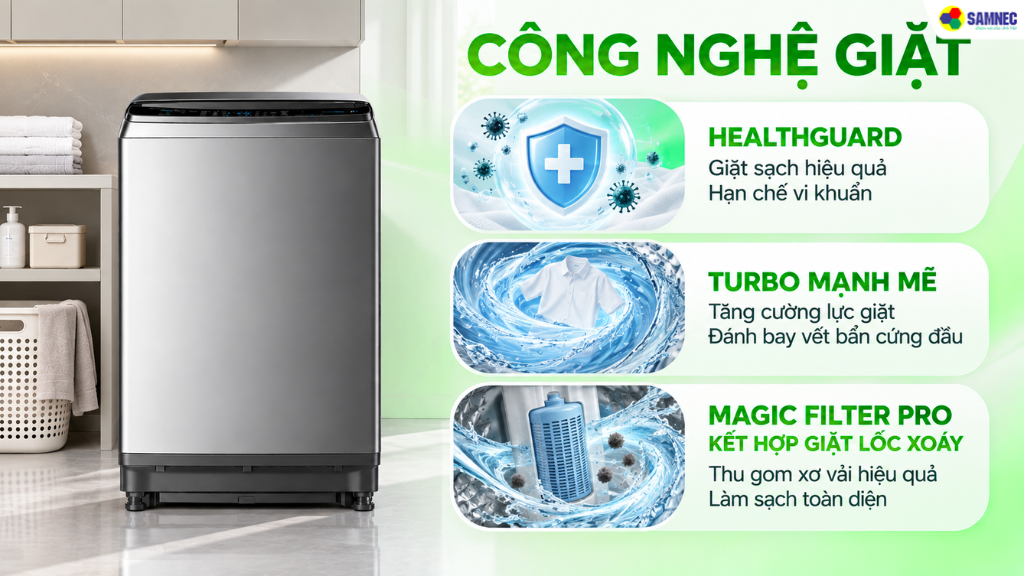 Máy giặt cửa trên 10.5 kg MA200W105