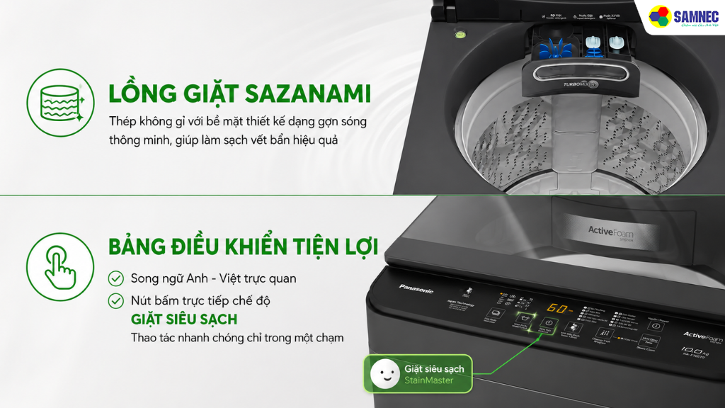 Máy giặt 10 kg Panasonic