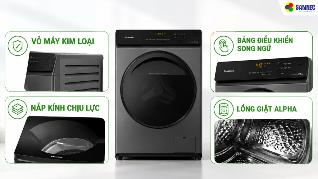 Máy giặt 11.5 kg Panasonic NA-V115FW1BV
