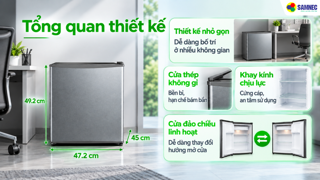 Tủ lạnh mini Midea MDRD86FGA50VN