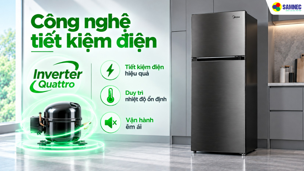 Tủ lạnh 236 lít Midea MDRT346MTB28VN