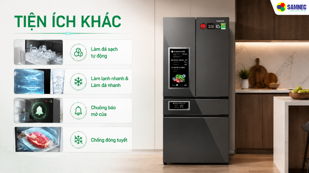 Tủ lạnh Inverter 545 lít Multi Door Panasonic NR-YW590XJKV