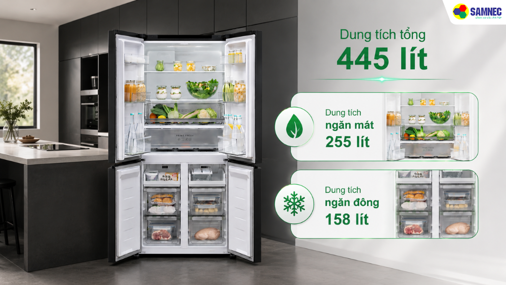 Tủ lạnh Multi Door 445 lít Panasonic NR-XZ520CWKV