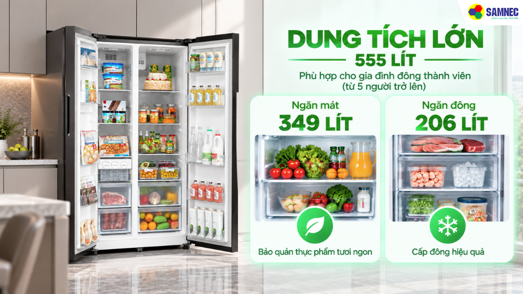 Tủ lạnh 555 lít Midea MDRS710FGG28VN