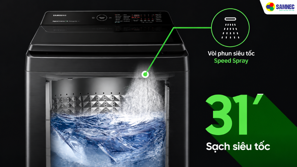 Tính năng giặt sạch siêu tốc 31’