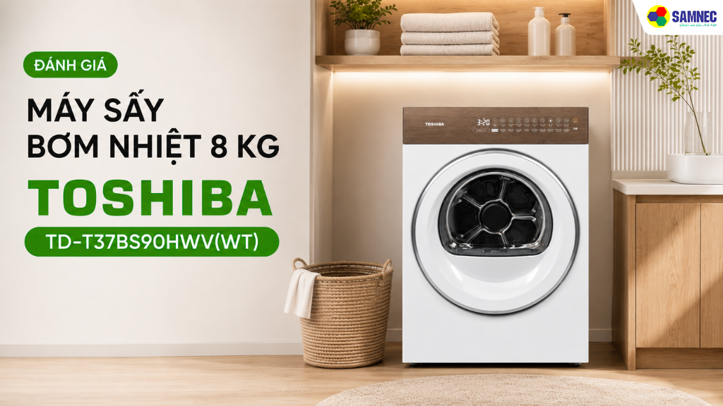 Máy sấy bơm nhiệt 8 kg Toshiba TD-T37BS90HWV(WT)