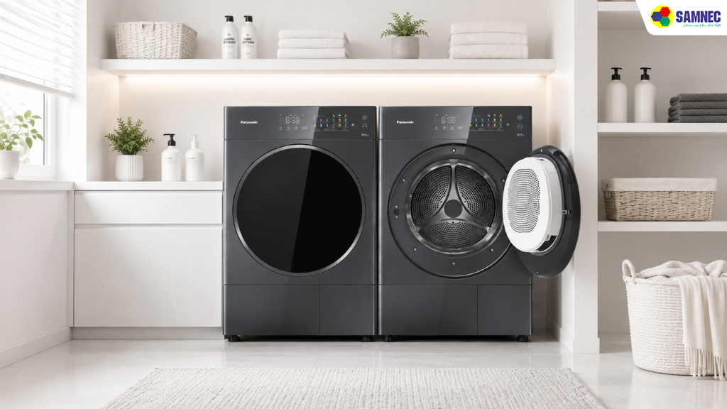 Máy sấy Panasonic NH-XV21X1AVT sở hữu thiết kế mặt gương màu xanh Navy sang trọng