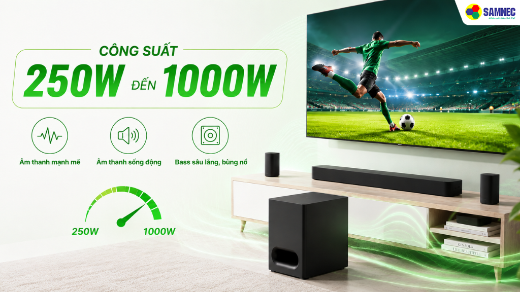 Công suất loa đa dạng từ 250W đến hơn 1000W cùng hệ thống ampli kỹ thuật số S-Master / S-Master HX