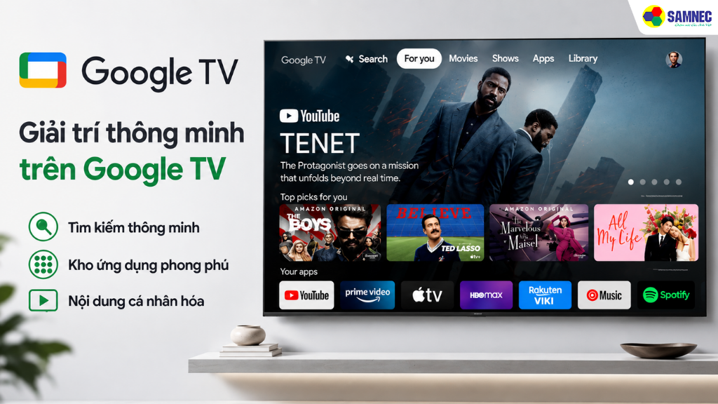 Tất cả các dòng tivi Toshiba 55 inch thế hệ mới đều chạy trên hệ điều hành Google TV
