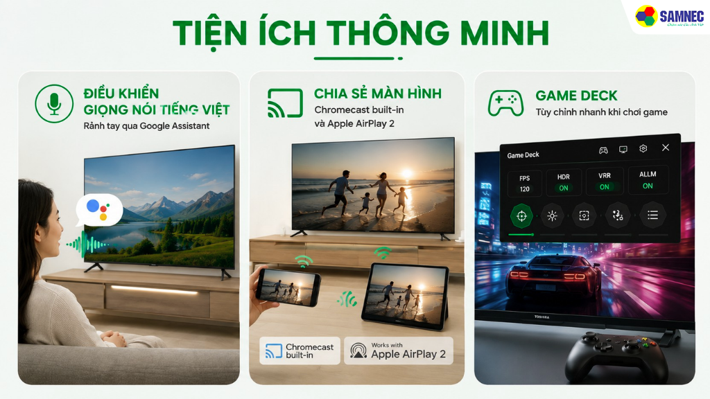 Tiện ích thông minh của tivi Toshiba