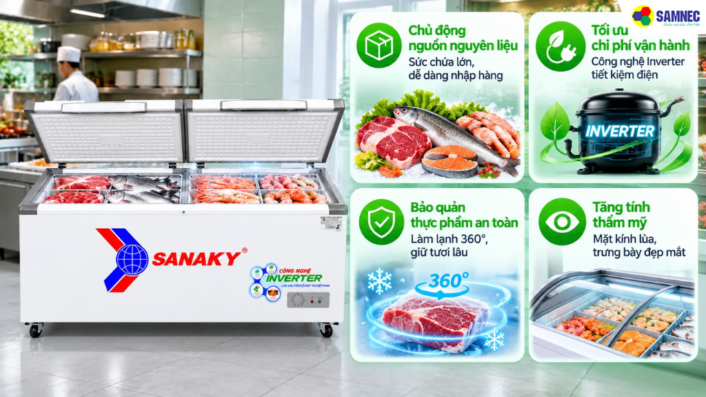 Lợi ích khi sử dụng tủ đông Sanaky 500 lít