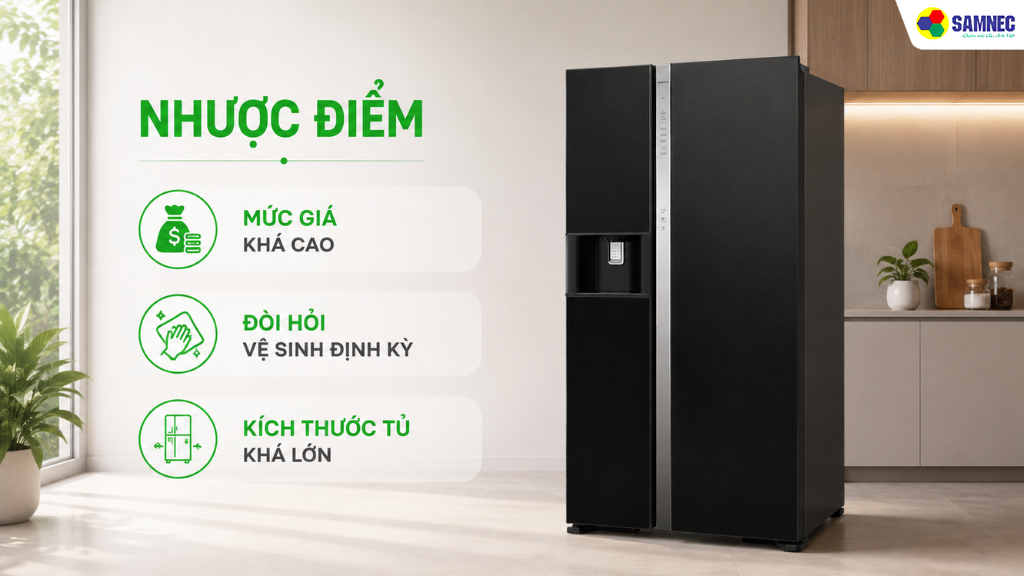 Nhược điểm của tủ lạnh lấy nước ngoài Hitachi
