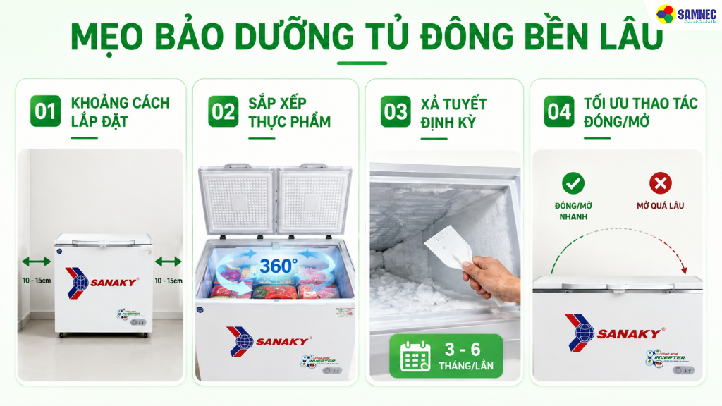 Mẹo bảo dưỡng tủ đông bền lâu