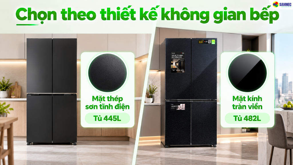 Chọn mua tủ lạnh theo thiết kế không gian bếp