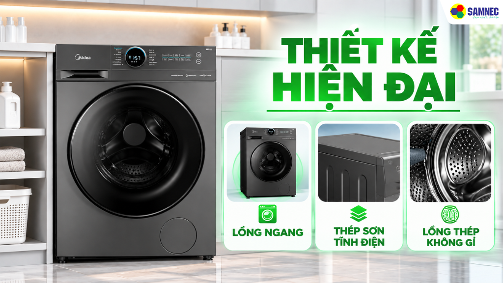 Máy giặt 10.5 kg Midea MF200W105