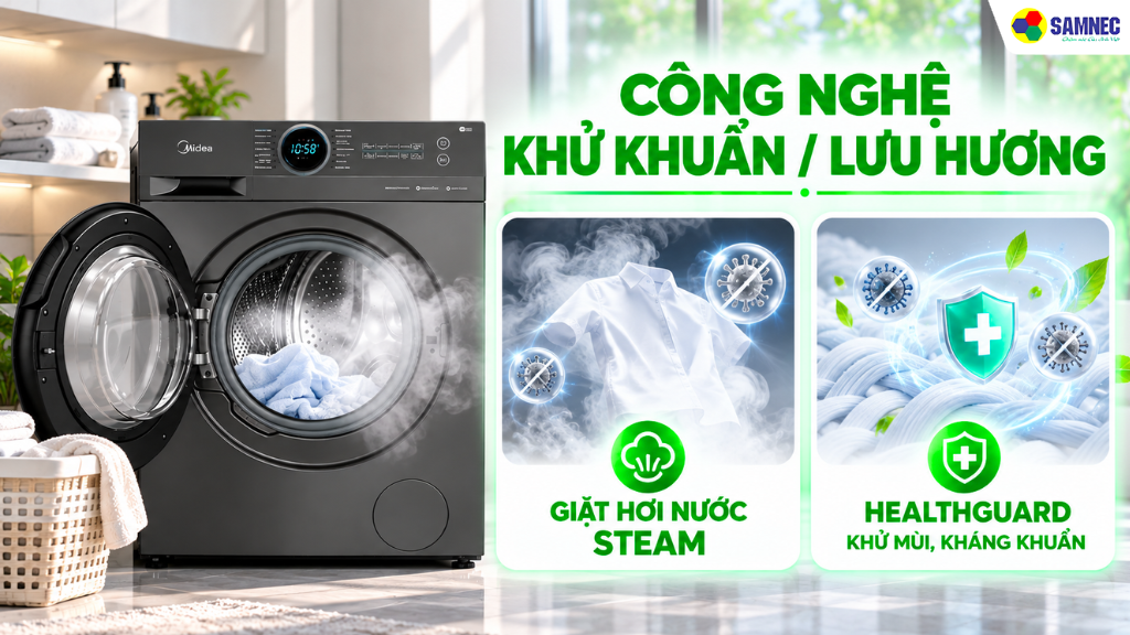 Máy giặt cửa trước 10.5 kg Midea