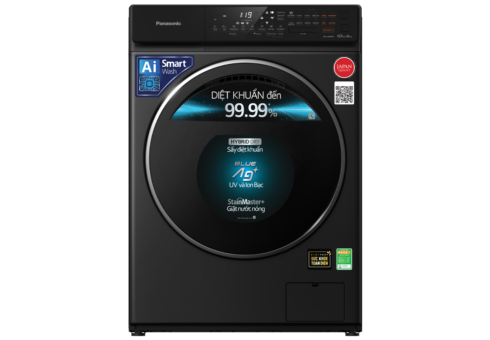 Máy giặt sấy Panasonic Inverter 10kg giặt 6kg sấy NA-S106FR1BV