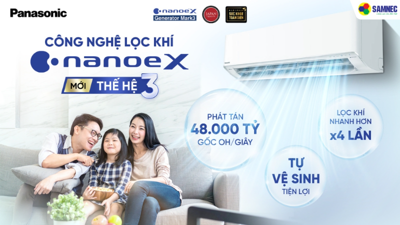Nanoe X thế hệ 3: Công nghệ lọc không khí đỉnh cao trên điều hòa Panasonic