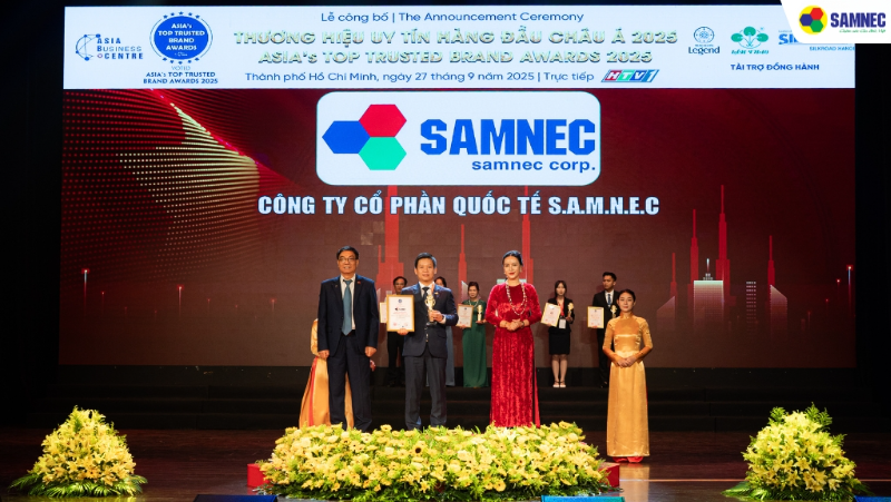 Công Ty Cổ Phần Quốc Tế S.A.M.N.E.C Được Vinh Danh Trong Lễ Công Bố “Thương Hiệu Uy Tín Hàng Đầu Châu Á” 2025