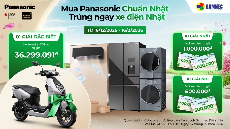 Thông báo kết quả chương trình “Mua Panasonic Chuẩn Nhật – Trúng Ngay Xe Điện Nhật”