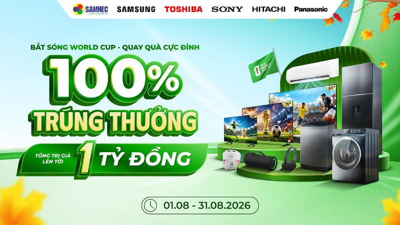 Bắt sóng World Cup - Quay quà cực đỉnh – 100% Trúng thưởng
