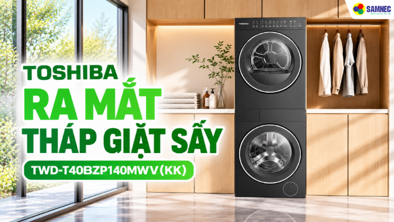 Toshiba Ra Mắt Tháp Giặt Sấy TWD-T40BZP140MWV(KK)
