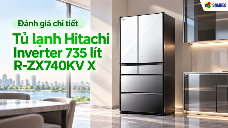 Đánh giá chi tiết Tủ lạnh Hitachi Inverter 735 lít R-ZX740KV X